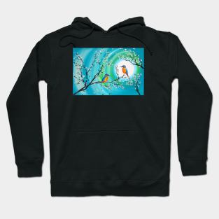 Turquoise and Birds Hoodie